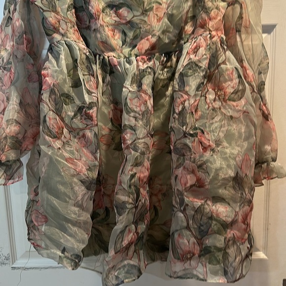 Fashion Nova Alice Floral Chiffon Baby Doll Mini Dress 1X Plus babydoll - Picture 6 of 9